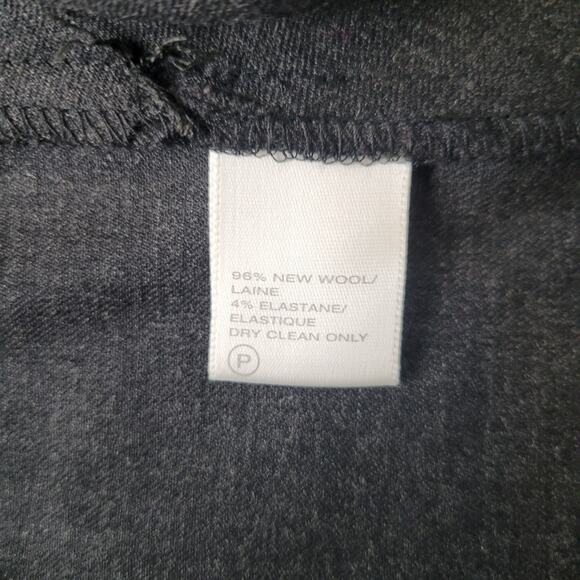 Lafayette 148 Womens Sz 0P Petite Wrap Style Blazer Jacket Charcoal Gray Wool - Picture 5 of 5